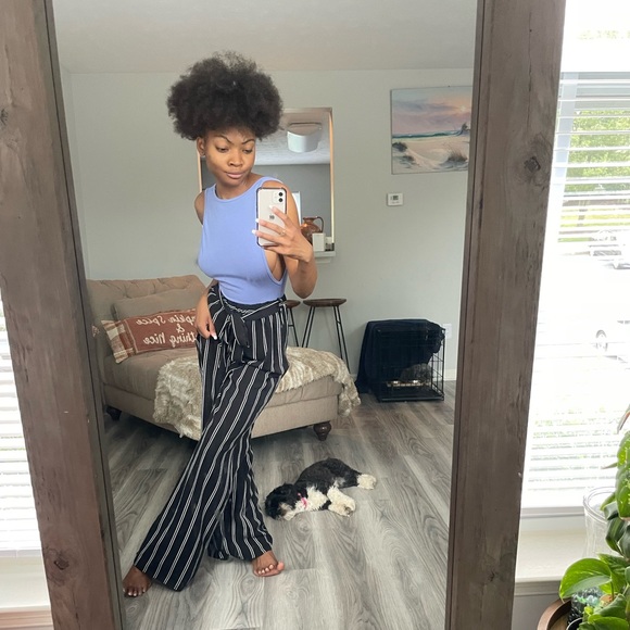 Black And White Flare Pants - Picture 12 of 15